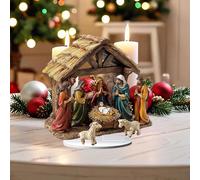 Décorations de Noël à suspendre pour nouveau-né - Scène plate élégante en acrylique 2D - Dessus de table unique pour la maison, l'église, les vacances (B, taille unique)