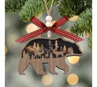 Décorations de Noël à suspendre pour petits arbres, ours personnalisés, montagnes enneigées, forêt, vacances, fête, extérieur et intérieur, décoration d'intérieur