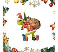 Décorations de noël à Suspendre pour Sapin de noël Grin-ch, Ornement Suspendu, décorations Amusantes en résine Verte pour la Maison, Les Vacances (B)
