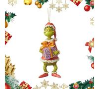 Décorations de noël à Suspendre pour Sapin de noël Grin-ch, Ornement Suspendu, décorations Amusantes en résine Verte pour la Maison, Les Vacances (D)