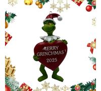 Décorations de noël à Suspendre pour Sapin de noël Grin-ch, Ornement Suspendu, décorations Amusantes en résine Verte pour la Maison, Les Vacances (C)