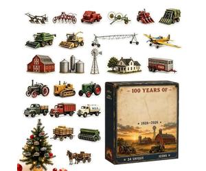 Décorations de Noël Agriculture Compte à rebours - 2D Plat 2026 Décoration | Calendrier de compte à rebours sur le thème de la ferme pour les propriétaires de maisons, fermiers, arbres, fenêtres, murs