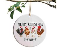 Décorations de Noël amusantes | Accessoires de voiture en forme de coq | avec mot parodique en forme de poule pour sapin de Noël - pour la famille, les amis, les vacances, Thanksgiving, la ferme, la