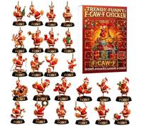 Décorations De Noël Amusantes - Porte-Clés En Acrylique 2D De Coq | Compte À Rebours Pour Noël,Pour les Fêtes Saisonnières pour, Adolescents et Adultes pour Thanksgiving, Halloween et Pâques