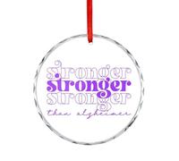 Décorations de Noël amusantes pour arbre, souvenir en verre d'Alzheimer, pendentif décoratif de fête d'hiver, cadeau de Noël pour violence domestique, rond, 7,5 cm