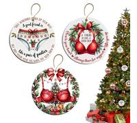 Décorations de Noël Amusantes pour les Amis | Pendentif En Acrylique 2D Drôle Pour Meilleur Ami | 3 Pièces De Décor Amusant D'Amitié Pour Sapin De Noël | Pour Femmes Jeunes Adultes Collègues Fenêtre E