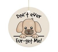 Décorations de Noël amusantes pour sapin, souvenir en porcelaine imprimée recto-verso, motif animal de jeu de mots, décoration de fête d'hiver, cadeaux de Noël, rond, 7,5 cm