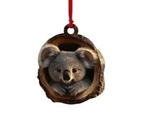 Décorations de Noël Animal Ornement Acrylique 2D Interieur Boules de Noel Arbre de Noël Motif Animal Personnalisable Décoration à Suspendre Animale, Hibou écureuil hérisson (A07-B, One Size)