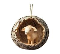 Décorations de Noël Animal Ornement Acrylique 2D Interieur Boules de Noel Arbre de Noël Motif Animal Personnalisable Décoration à Suspendre Animale, Hibou écureuil hérisson (A02-D, 7.5cm)