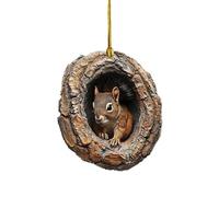 Décorations de Noël Animal Ornement Acrylique 2D Interieur Boules de Noel Arbre de Noël Motif Animal Personnalisable Décoration à Suspendre Animale, Hibou écureuil hérisson (A08-A, One Size)