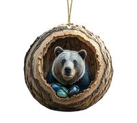Décorations de Noël Animal Pendentif en Acrylique 2D Décoration à Suspendre Amusant Mignon Boules de Noel Ornements pour Sapin de Noël, La Maison, La Voiture, Le Bureau, La Fête
