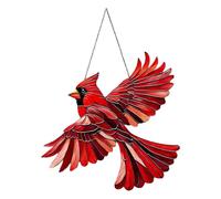 Décorations De Noël Animaux Panneau Animal Ailé Rouge en Acrylique 2D | avec Chaîne Métal et Déco Oiseau Sapin Noël Pour Branche Couronne Fenêtre Patio Porte d'Entrée Cheminée Intérieur