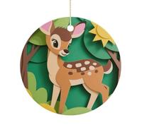 Décorations de Noël annuelles en céramique imprimées Bambi 2025 élégantes décorations de Noël à suspendre pour sapin de Noël, couronne de Noël, fête, mariage, cadeau souvenir