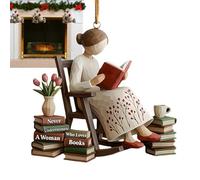 Décorations De Noël Antiques - Pendentif en Acrylique 2D,Ornement pour Les Amateurs De Livres - pour Maison Famille De Bibliothèque Amis Femmes Lectrices Filles Saison des Fêtes Thanksgiving Arbre