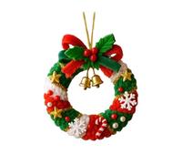 Décorations de Noël Au Tricot - Artisanat De Suspension Clocotte Couronne Saint Nicolas | Pendentifs Au Crochet pour Fêtes d'hiver Amateurs Décoration Intérieure Fenêtre Porte