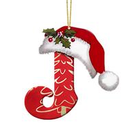 Décorations de Noël avec 26 lettres de l'alphabet personnalisées pour sapin de Noël, décoration à suspendre pour cadeaux de fête (J)