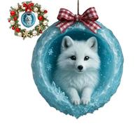 Décorations de Noël avec animaux sur le thème naturel | Décorations pour grottes en cristaux de glace acrylique 2D | Pendentifs de Noël amusants et pour sapin de Noël, maison, ferme, vacances, cames