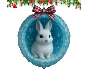 Décorations de Noël avec animaux sur le thème naturel | Décorations pour grottes en cristaux de glace acrylique 2D | Pendentifs de Noël amusants et pour sapin de Noël, maison, ferme, vacances, cames
