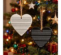 Décorations de Noël avec message caché en forme de cœur amusant - Décoration en céramique 2025 - Naughty Fu*k This Shit - Décorations à suspendre pour sapin de Noël - Cadeaux uniques pour fête de