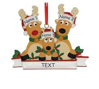 Décorations de NoëL avec Nom Personnalisées 2025, Décoration de Noël en Forme de Statue de Renne, Cadeaux Applicables Noël pour Décorer Le Sapin de Vos Parents et Amis