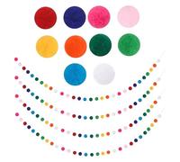 Décorations de Noël Ball en Feutre Garland 4pcs 6, 6 Pieds Pom coloré Pom Garland 30 balles Felt Migne Rainbow Suspendu Chritmas Ornements pour Wall Classroom Party Home Decor Style