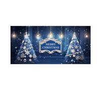 Décorations de Noël bleues pour porte de garage - Bannière murale pour porte de garage - Grand panneau joyeux pour fête de vacances (A, taille unique)
