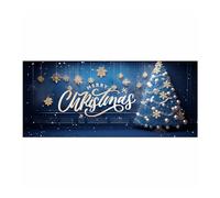 Décorations de Noël bleues pour porte de garage - Bannière murale pour porte de garage - Grand panneau joyeux pour fête de vacances (D, taille unique)