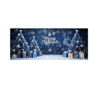 Décorations de Noël bleues pour porte de garage - Bannière murale pour porte de garage - Grand panneau joyeux pour fête de vacances (B, taille unique)