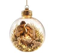 Décorations de Noël, boule de Noël lumineuse, décoration d'histoire de Noël, mini scène lumineuse, convient pour sapin de Noël, décoration de fête festive, pendentif souvenir