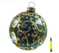 Décorations de Noël Boule Gonflable de Noël, 60cm PVC Boule de Noël Gonflable Géante, Boule de Sapin Boules de Noël Décoration de Sapin de Noël avec Pompe Décoration de Noël