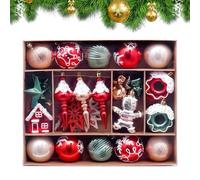 Décorations de Noël - Boules de Noël - Boules Rouges - Décoration de Sapin de Noël - Pendentifs saisonniers pour vitrine, Maison, Vente au détail, de Photo, Balcon