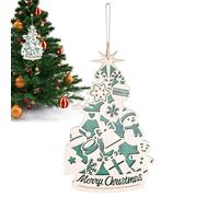 Décorations de Noël, breloque en bois avec ficelle, décorations de Noël, pour mur, chambre, cour, extérieur, salle de classe, fenêtre de Saint-Valentin