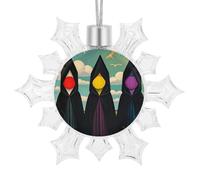 Décorations de Noël brillantes en forme de flocon de neige - 10,4 x 8,9 cm - Terribles sorcières - Décorations de Noël réutilisables pour les vacances et les fêtes d'hiver