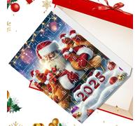 Décorations de Noël Calendrier de l'Avent,Calendrier de l'Avent 2025 Compte à Rebours de 24 Jours avec Poussins | Suspensions en Acrylique 2D Mignonnes Charmes Animaux pour Arbre de Noël Rétroviseur V