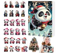 Décorations de Noël, calendrier de l'Avent Noël, calendrier compte à rebours 2D Panda 24 jours, acrylique suspendu pour enfants pour décoration d'arbre, cadeaux, style 1