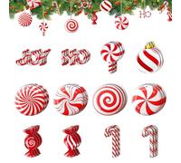 Décorations de Noël,Canne à Sucre Suspendue, Lot de Bâtons de Bonbon Rouge et Blanc pour Décoration de Sapin, Décoration de Table, Décoration Murale et Fête à Thème (Sucette)