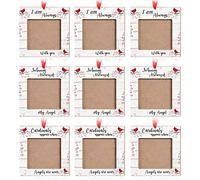 Décorations de Noël cardinal rouge en bois avec cadre photo commémoratif pour sapin de Noël When Cardinal Appear Angels are Near I Am Always with You Décorations de sapin en mémoire d'un être cher (Style mixte, 9 pièces)