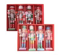 Décorations de Noël casse-noisette colorées en bois pour égayer vos fêtes (B)