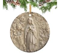 Décorations de Noël catholiques | Décoration de Noël catholique imprimée | Décoration de Noël religieuse en acrylique de 10,2 cm - Pendentif de baptême - Décoration murale de vacances