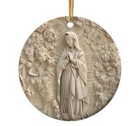 Décorations de Noël catholiques, ornements chrétiens pour arbre de Noël - Ornement de Noël catholique imprimé en - Ornement de vacances religieuses de 4 pouces, décoration d'arbre de noël pour fenê