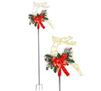 Décorations de Noël Cerf d'extérieur | Poteaux LED en forme d'animaux - Panneaux de jardin de Noël, pour jardin de ferme, cour, pelouse, chemin de passage extérieur, hiver, fête de Noël