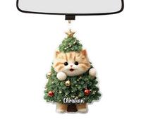 Décorations de Noël Chat Ornements Sapin | Ornement Chat Mignon 2D en Acrylique | Fournitures pour Fêtes De Noël Anniversaire École Porte Voiture Bureau Appartement Chambre