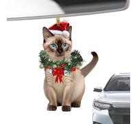 Décorations de Noël Chat pour Sapin | Pendentif en Acrylique 2D - Ornements Noël Acrylique | pour Fête Hivernale Célébration Saisonnière Cheminée Lieu de Travail