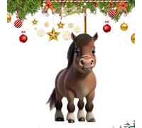 Décorations de Noël Cheval | Figurines Animales 2D en Acrylique Suspendables,Pendaison Cheval Charmant pour Rétroviseur Porte-clés Fenêtre Sac Mur Maison,Décoration Saisonnière pour