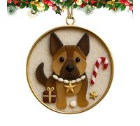 Décorations De Noël Chien Arbre en Acrylique 2D | Ornements Sapin de Noël Motif Bulldog Teckel,Charmes Animaux pour Fête Voiture Rétroviseur Fenêtre Mur Décor Rassemblement Festif