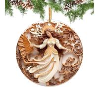 Décorations de Noël chrétiennes, décorations de Noël catholiques rondes imprimées en acrylique, 10,2 cm, décoration de Noël religieuse en acrylique, pendentif de baptême, décoration murale de vacances