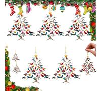 Décorations De Noël Colibri, Ornement Colibri 2D en Acrylique 2025, Merveilles Forme Cardinal pour Sapin Noël, Petite Décoration Suspendue Mignonne Et Colorée Représentant Un Oiseau(5PCS*B)
