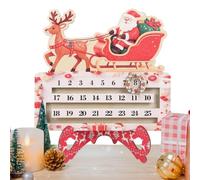 Décorations de Noël Compte à Rebours 25 Jours Centre Table Bois Père Noël