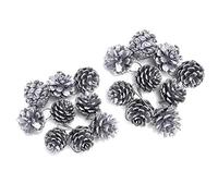 Décorations de Noël cônes de pin,18 pièces cônes de pin ornements naturels avec des cordes parti suspendus artisanat couleurs /argent pour la décoration de sapin de Noël, 2 taille pin cônes Style-2