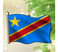 Décorations de Noël Congo - Drapeaux de pays nationaux - Décoration de Noël - Souvenir - Décoration d'intérieur amusante en acrylique - Pendentif pour famille, anniversaire, Nouvel An